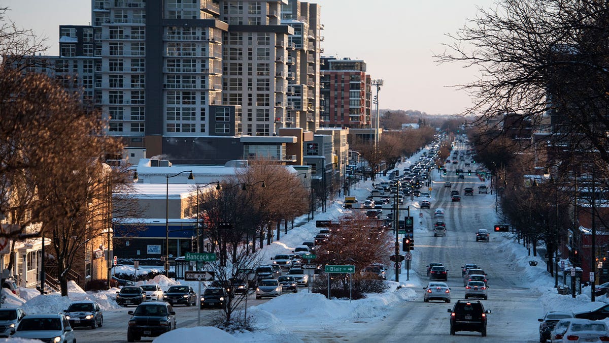 Commuters drive into downtown Madison, Wisconsin, on Jan. 29, 2019. The state Legislature plans to give final approval to a measure protecting access to gas-powered cars. 