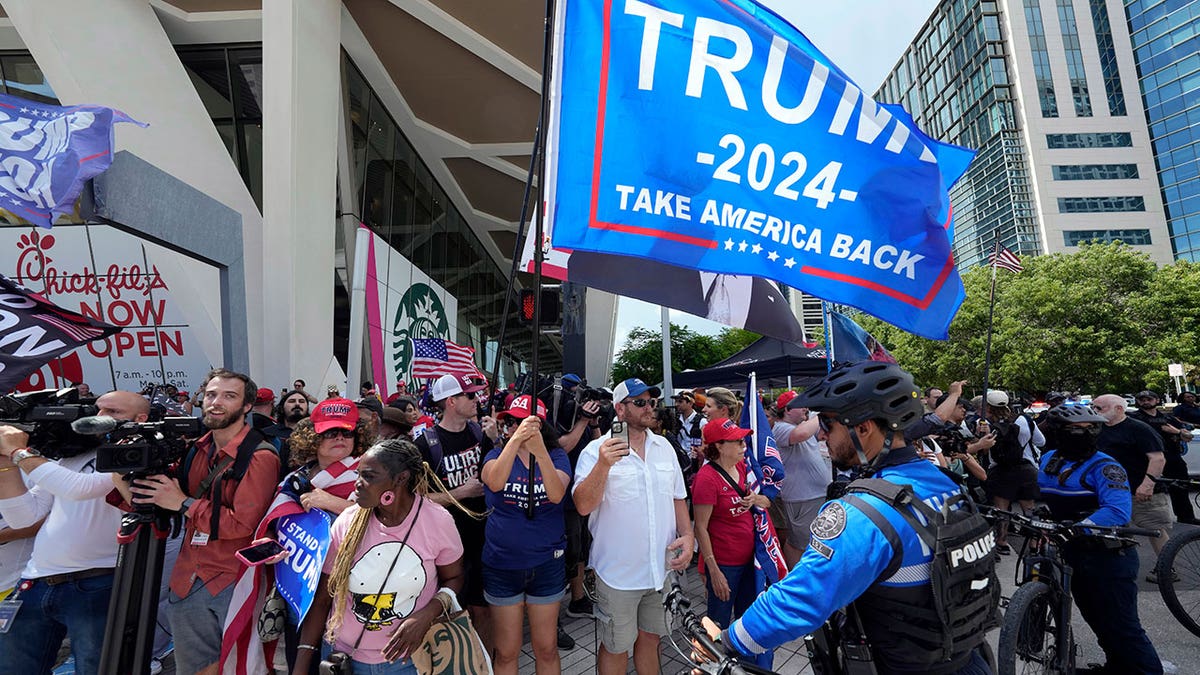 trump supporters outside Miami courthouse