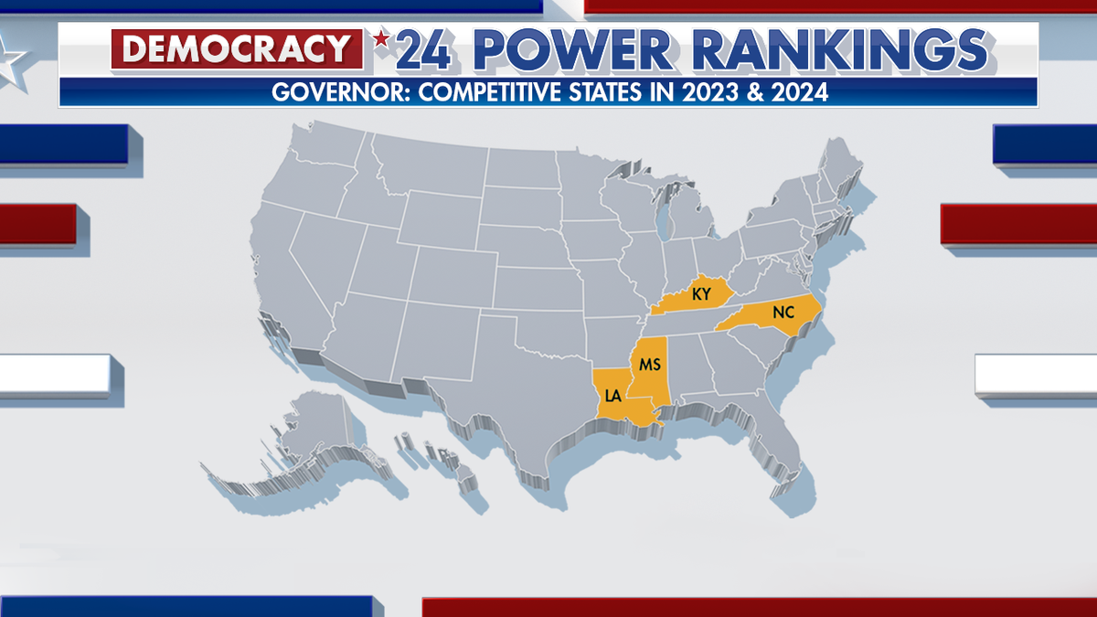 Competitive governor's races in 2023 and 2024