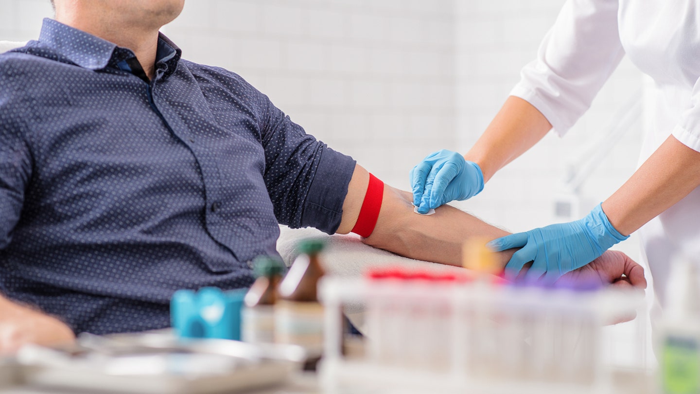 man getting blood test