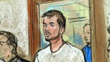 A courtroom sketch of Joran van der Sloot in federal court