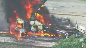 Texas concrete truck bursts into flames after hitting power line: fire officials