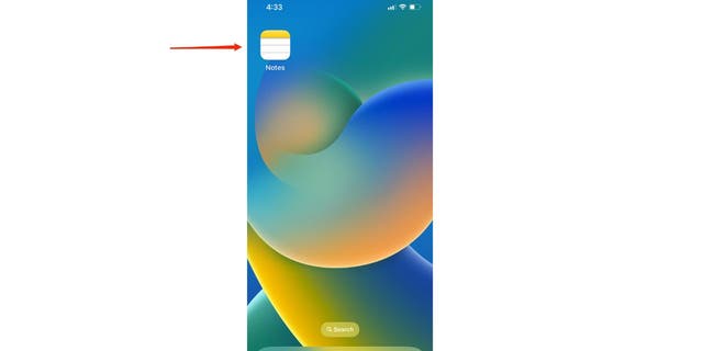 Screenshot of iPhone home screen.