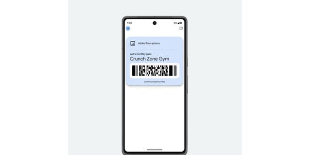 Phone with barcode on screen