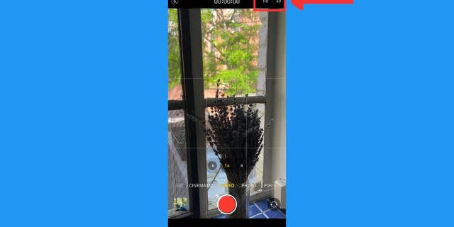 Tangkapan layar aplikasi kamera di iOS.