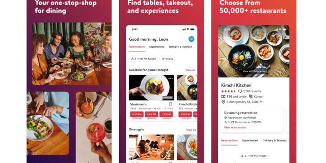 Screenshot of OpenTable app