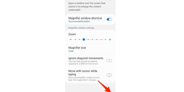 Steps to get to Magnifier Camera app