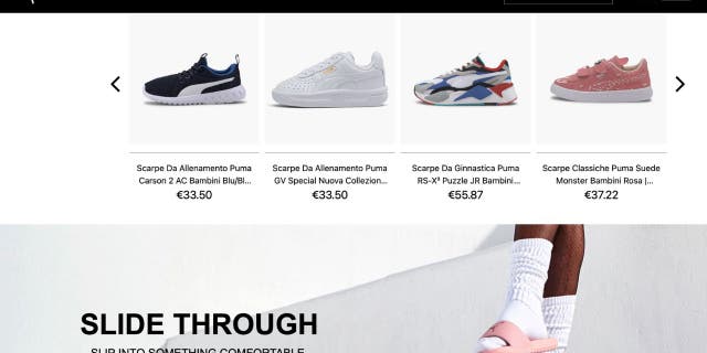 Fake Pumas on the website