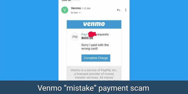 Screenshot of a Venmo scam.