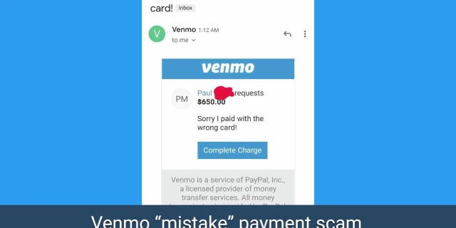 Screenshot of a Venmo scam.