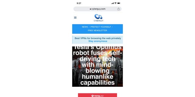 Web sitesinden Ana ekrana