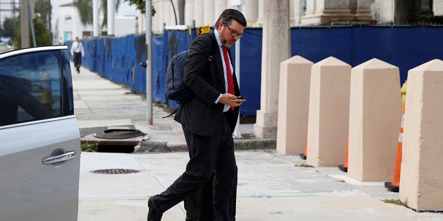 Walt Nauta lawyer enters Miami court hourse