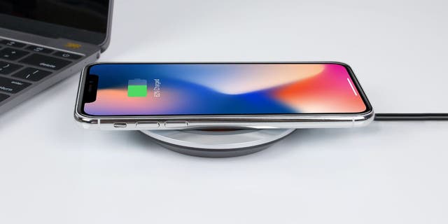 Apple iPhone on wireless charger