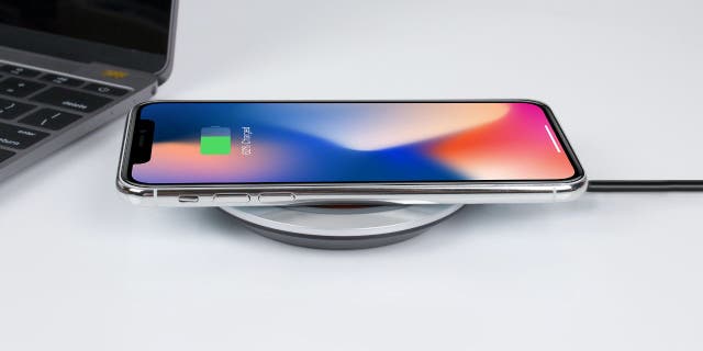 Apple iPhone on wireless charger