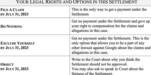 Google Legal Settlement