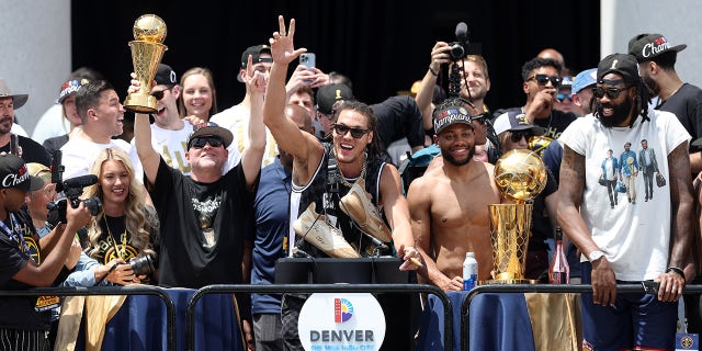 The Nuggets celebrate the title