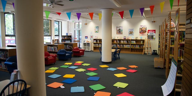 Read with pride library decorations