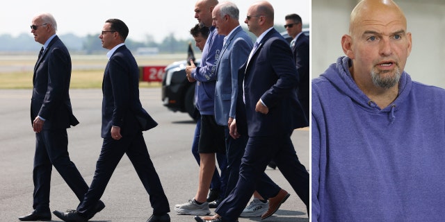 Joe Biden, John Fetterman in shorts