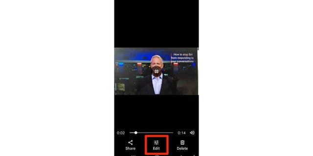 Bir Android video düzenleyicinin ekran görüntüsü.