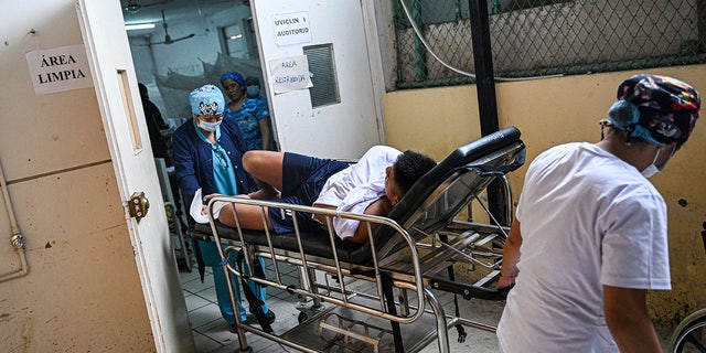 Patient on stretcher