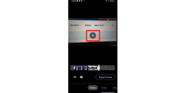Screenshot of the video preview in Android.