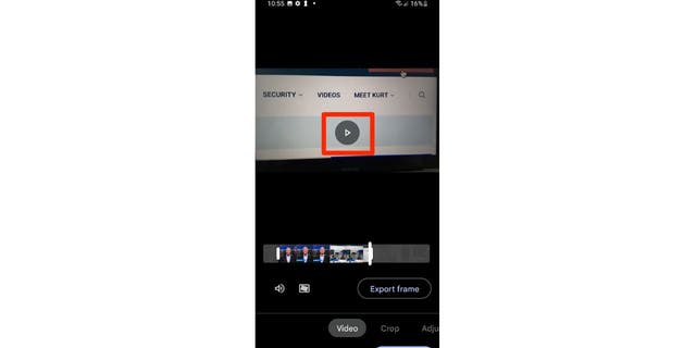 Android'deki video önizlemesinin ekran görüntüsü.