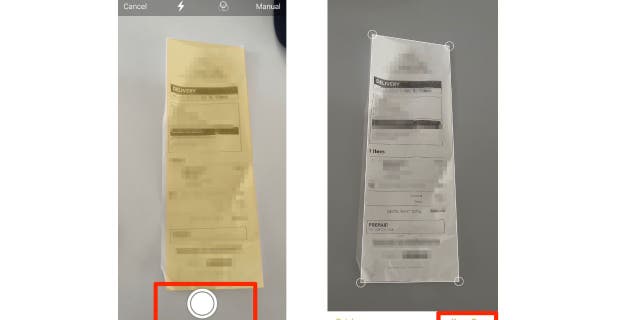Bir iPhone'daki kamera ekranının ekran görüntüsü.