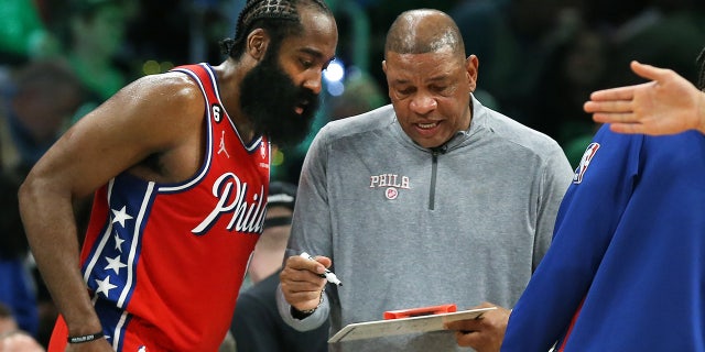 Doc Rivers draws up a play for James Harden