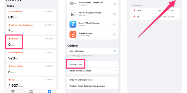 Apple Watch antrenman verileri