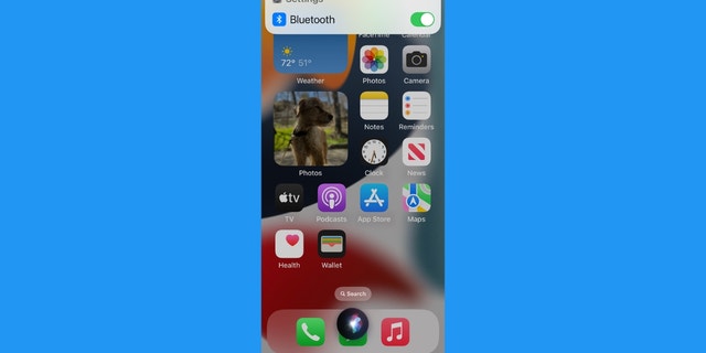 Screenshot of Siri adjusting Bluetooth settings on iPhone