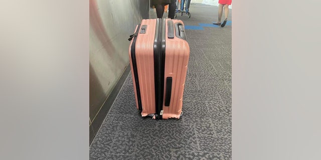 Traveler's suitcase who lost leg