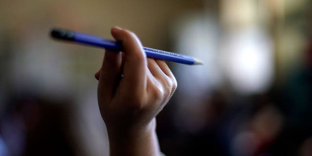 student's hand
