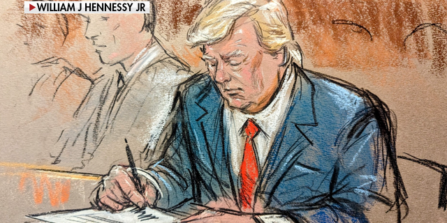 Trump courtroom sketch