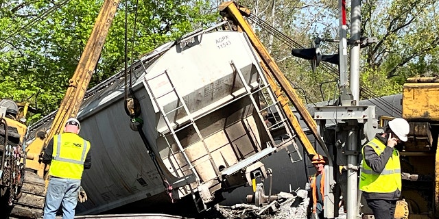 a derailed train