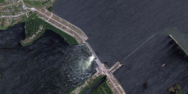 Damaged Kakhovka dam in southern Ukraine