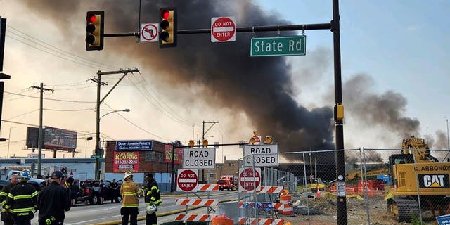 Firefighters at scene of I-95 collapse