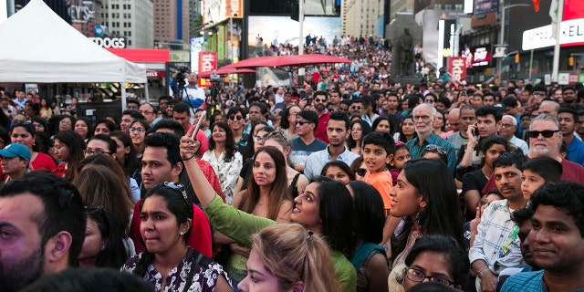 Spectators look on during the Diwali festival