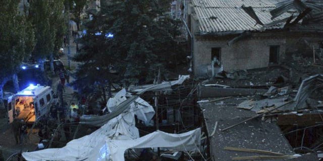 Kramatorsk attack with debris scattered