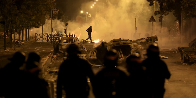 Police, protesters