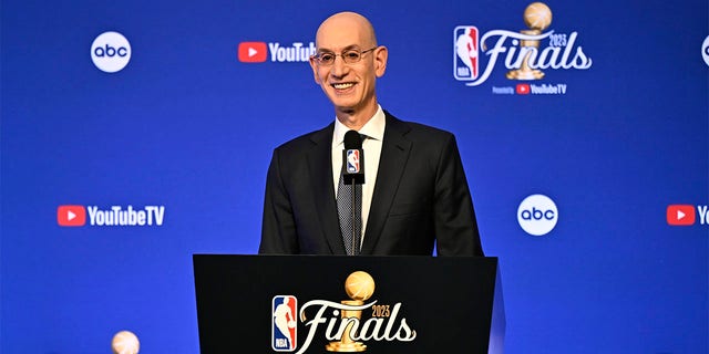 Adam Silver speaks at a press conference