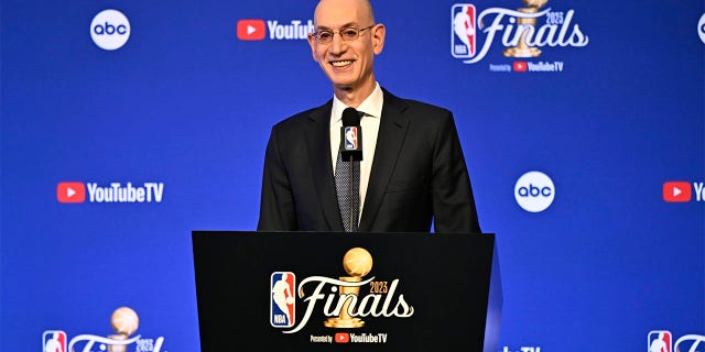 Adam Silver speaks at a press conference