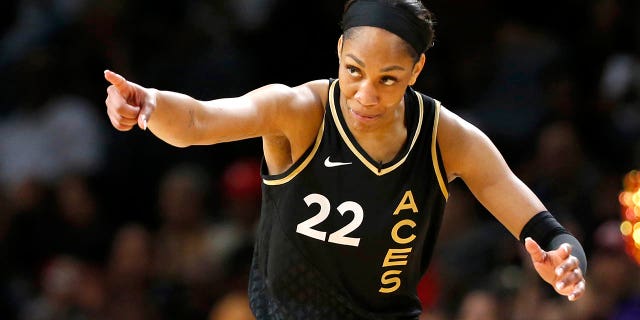 Aja Wilson points