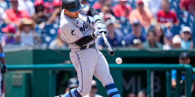 Jacob Amaya hits ball