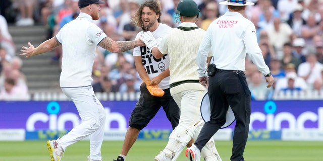 Ben Stokes stopped protester