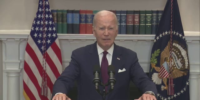 President Biden speaking at the White House