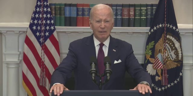 President Biden speaking at the White House