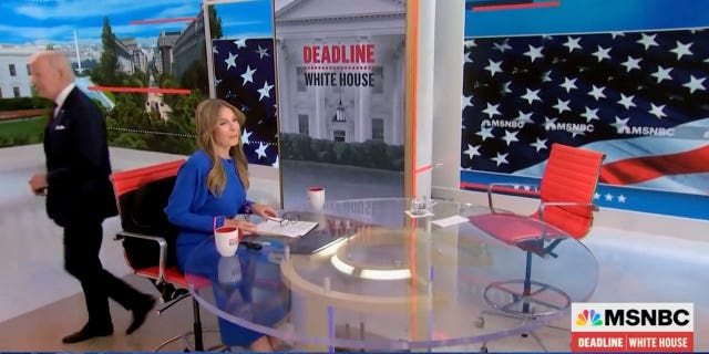 Biden wanders off MSNBC set