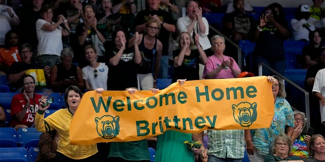 Fans hold a sign for Brittney Griner