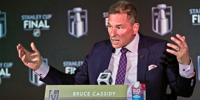 Bruce Cassidy speaks during press conference