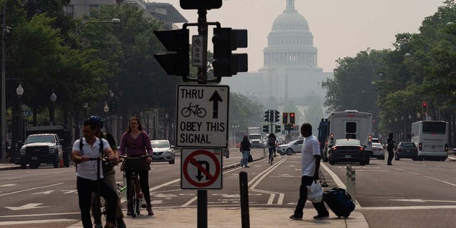 Washington DC covered in smoke